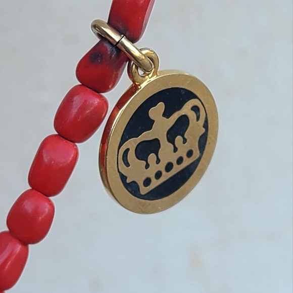 Corral Tone Beaded Charm Necklace - Picture 4 of 10